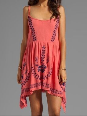 Free People Meadows Medallion Slip Dress Strawberry Combo size Large *Altered*